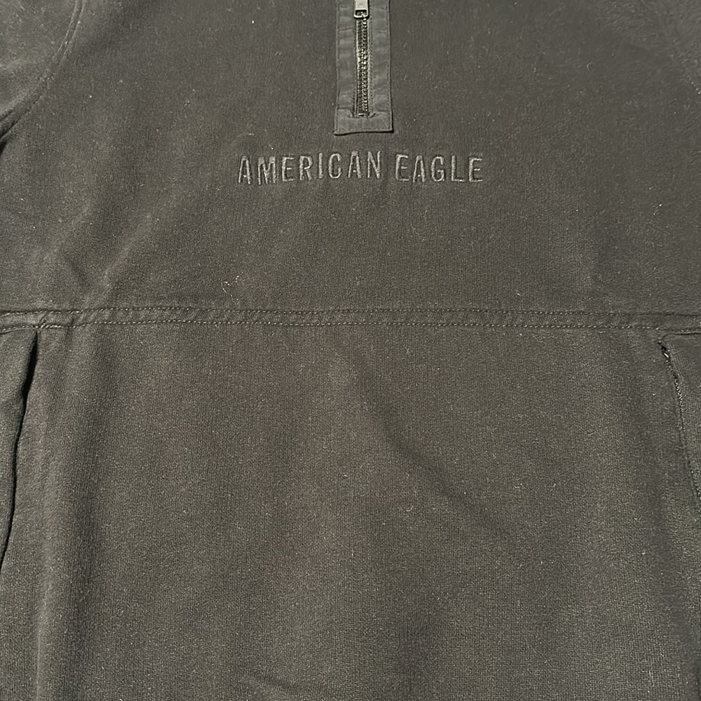 American Eagle Men’s Black Quarter Zip Pullover, EUC, Size Large - Picture 2 of 11